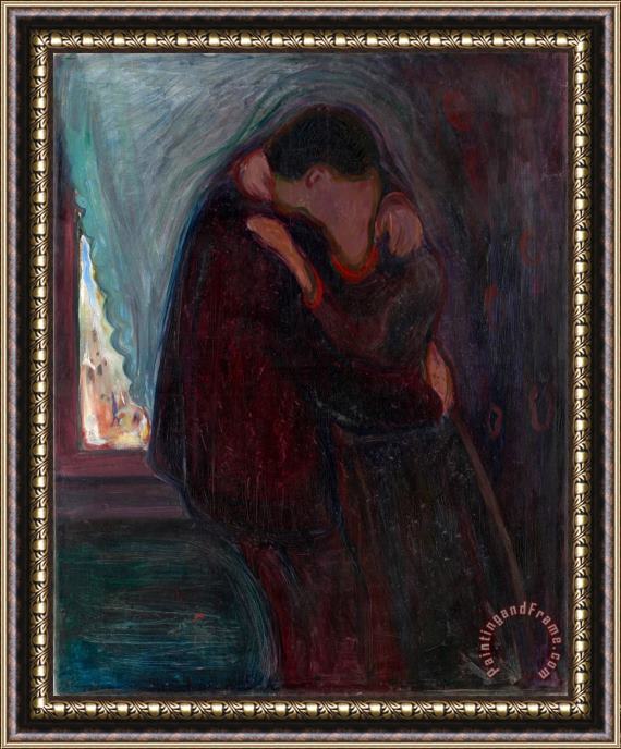 Edvard Munch The Kiss Framed Painting
