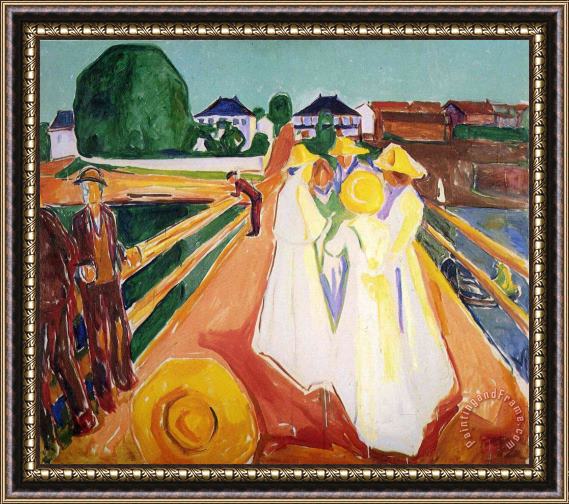 Edvard Munch Women on The Bridge Framed Painting