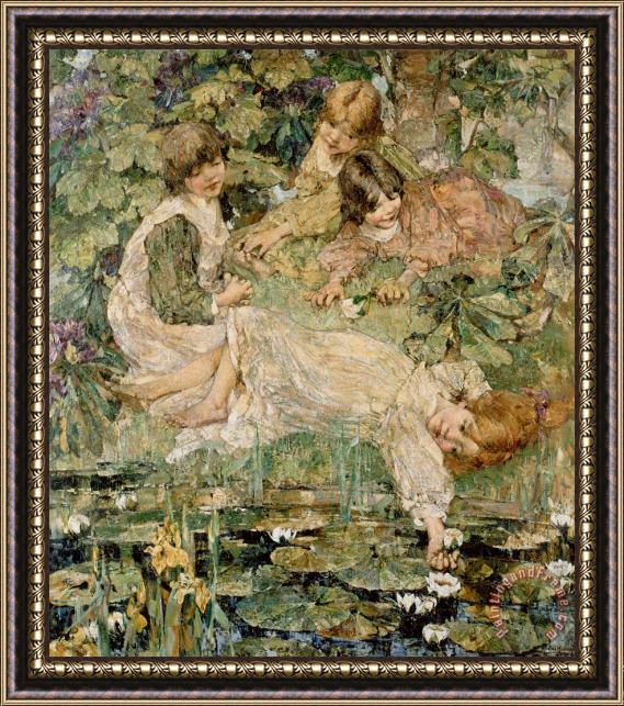 Edward Atkinson Hornel The Pool Framed Painting