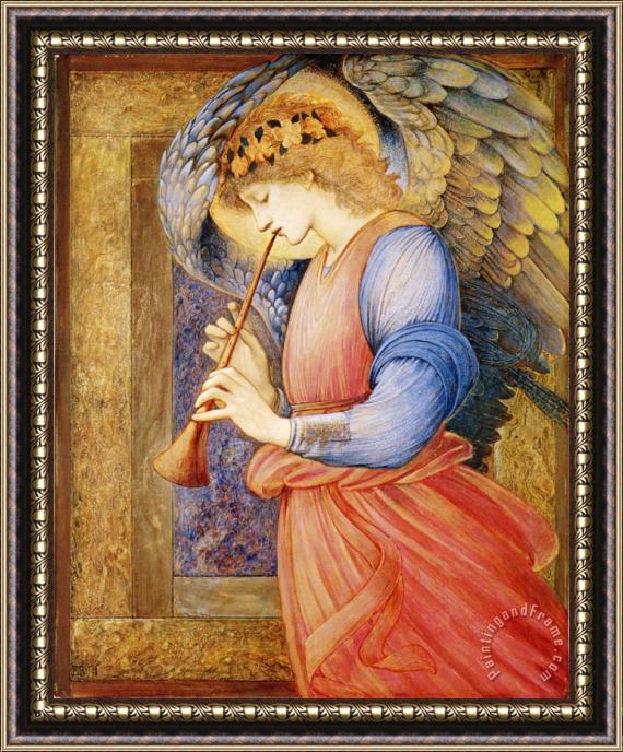 Edward Burne Jones An Angel Playing a Flageolet Framed Painting