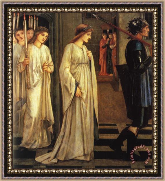 Edward Burne Jones Saint George And The Dragon The Princess Sabra Led to The Dragon Framed Painting