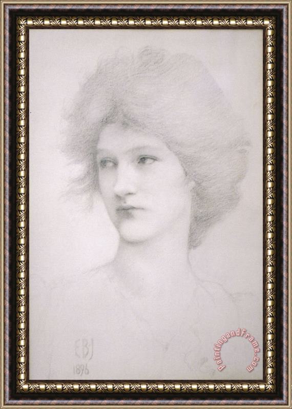Edward Burne Jones Study for The Queen in Death of Arthur Framed Painting