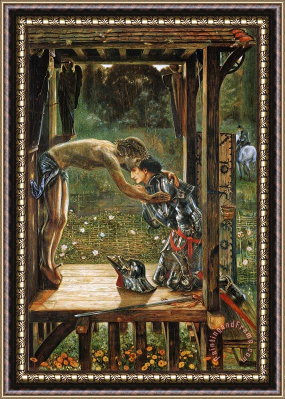 Edward Burne Jones The Merciful Knight Detail Framed Print