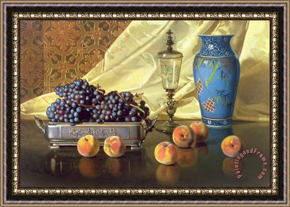 Edward Chalmers Leavitt Still Life with Peaches Framed Painting
