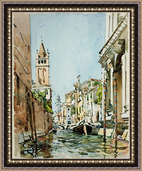 Edward Darley Boit Rio Di San Barnaba, Venice Framed Print