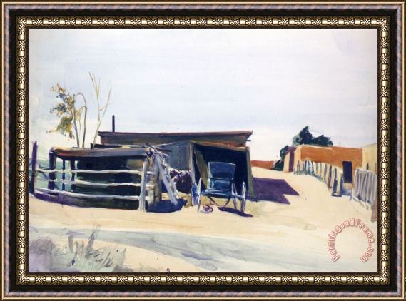 Edward Hopper Adobes And Shed New Mexico Framed Print