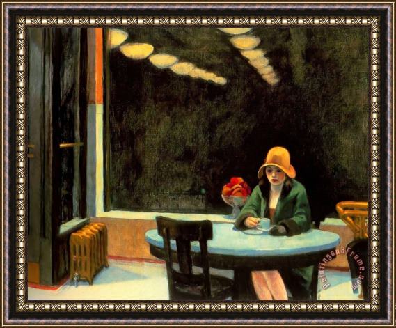 Edward Hopper Automat Framed Painting