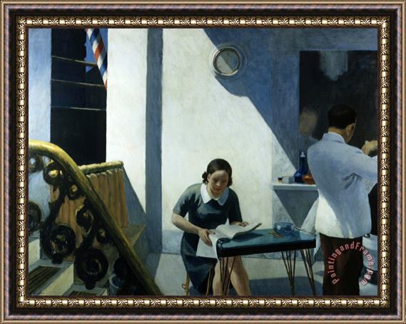 Edward Hopper Barber Shop Framed Painting