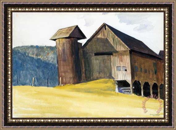 Edward Hopper Barn And Silo, Vermont Framed Painting