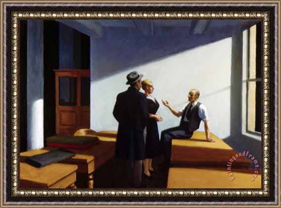 Edward Hopper Conference at Night Framed Painting