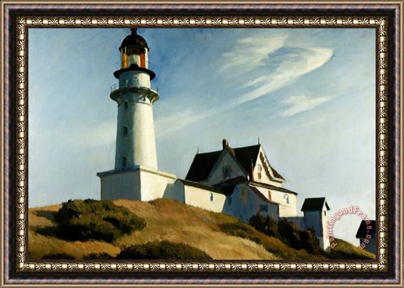 Edward Hopper Lighthouse At Two Lights Framed Print