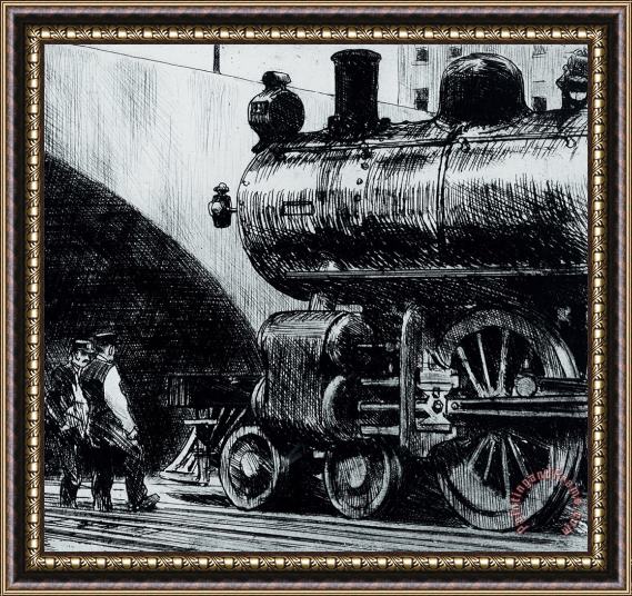 Edward Hopper Locomotive Framed Painting