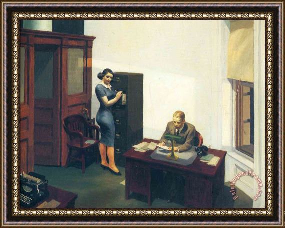 Edward Hopper Office at Night Framed Painting