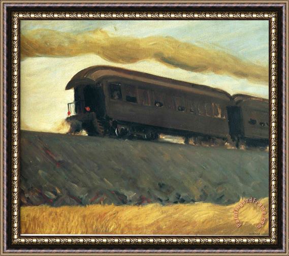 Edward Hopper Railroad Train Framed Painting