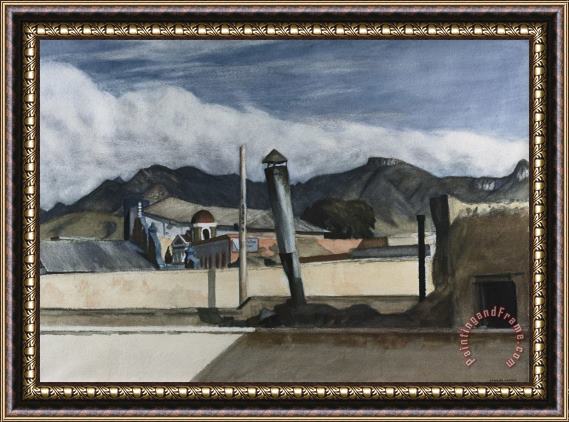 Edward Hopper Saltillo Rooftops (mexico) Framed Painting