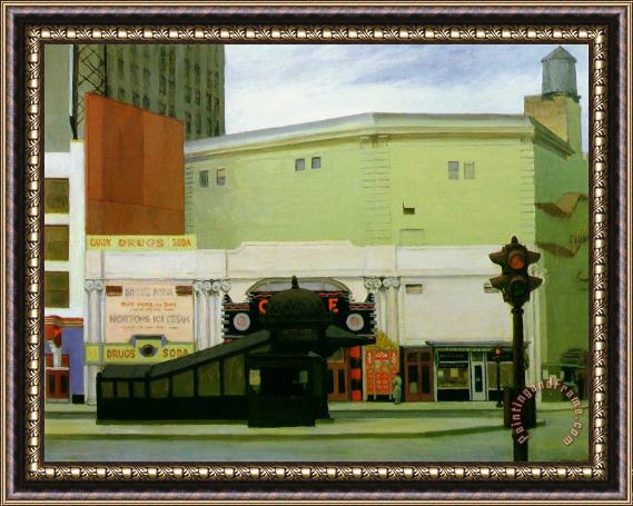 Edward Hopper The Circle Theatre Framed Print