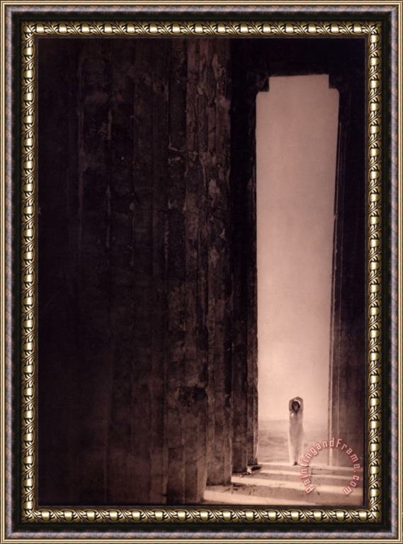 Edward Jean Steichen Isadora Duncan in The Parthenon, Athens Framed Painting