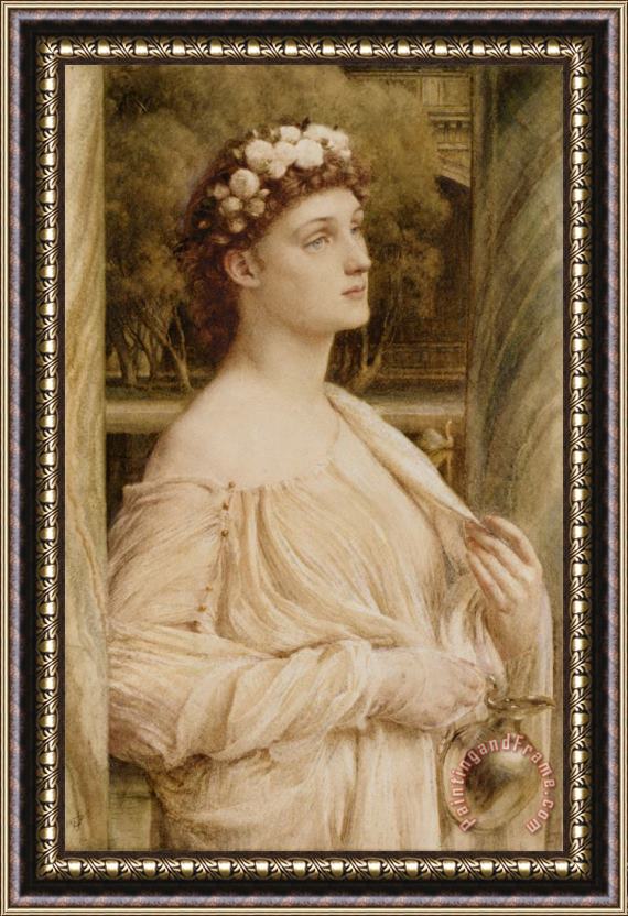 Edward John Poynter A Vestal Portrait of Miss Violet Lindsay Framed Print