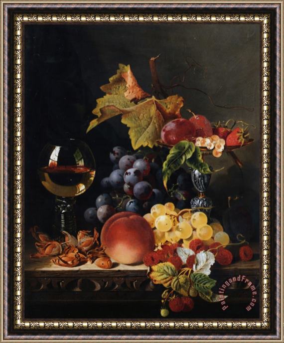 Edward Ladell Still Life with Wine Goblet Framed Painting