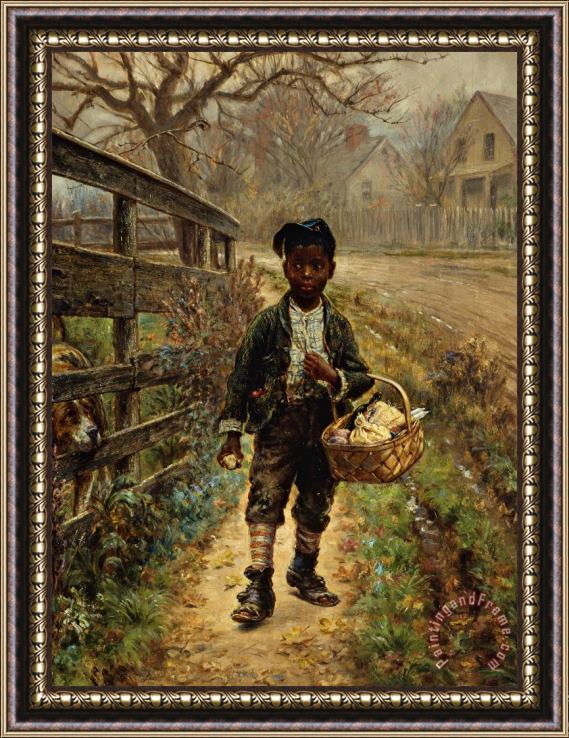 Edward Lamson Henry Protecting The Groceries Framed Print