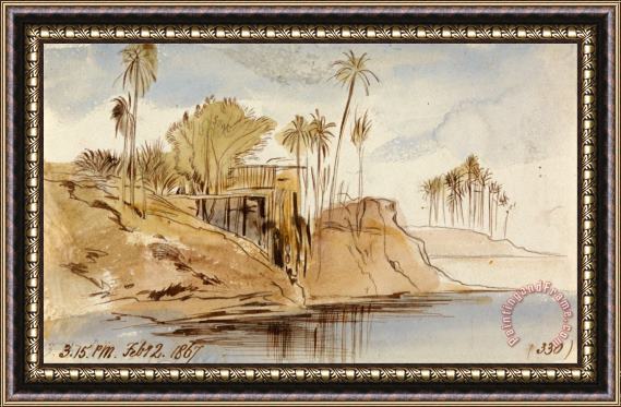 Edward Lear Between Ibreem And Wady Halfeh, 3.15 Pm, 2 February 1867 (330) Framed Painting