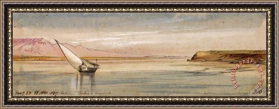 Edward Lear Between Thebes And Erment Framed Print