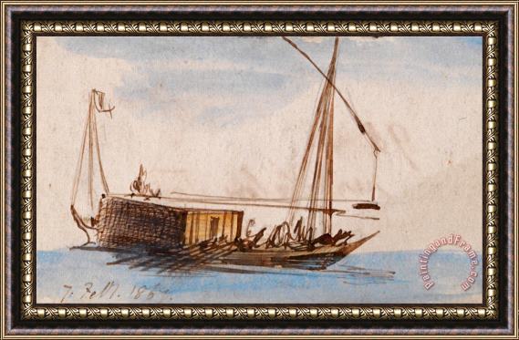 Edward Lear Boat on The Nile Framed Painting