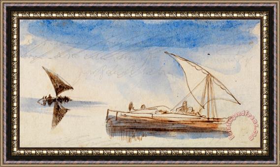 Edward Lear Boats on The Nile 3 Framed Painting