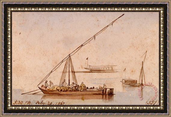 Edward Lear Boats on The Nile Framed Painting