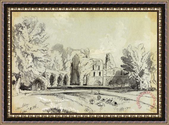 Edward Lear Calder Abbey, September 12. 1836 Framed Painting
