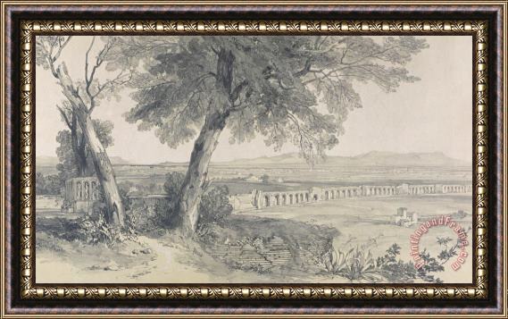 Edward Lear Campagna Of Rome From Villa Mattei Framed Painting