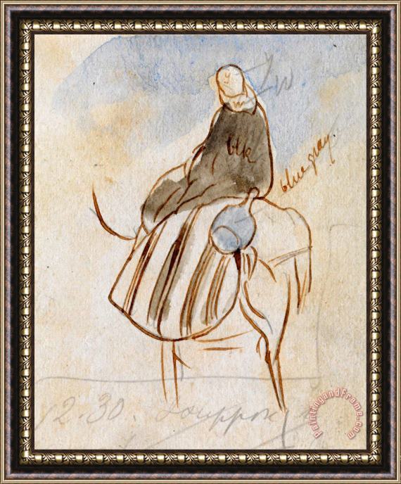 Edward Lear Egpytian Man on Camel Framed Painting