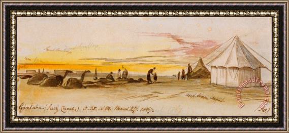 Edward Lear Gantara (suez Canal), 5 25 Am, 27 March 1867 (20) Framed Painting