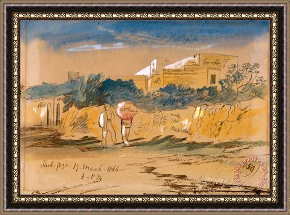 Edward Lear Harb. Gozo Framed Painting