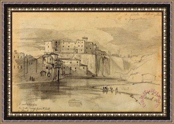 Edward Lear Isola Di Sora, 31 Mar. 1842 Framed Painting