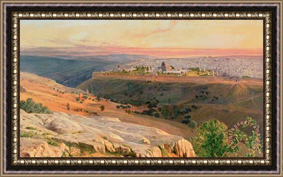 Edward Lear Jerusalem From The Mount Of Olives Framed Painting