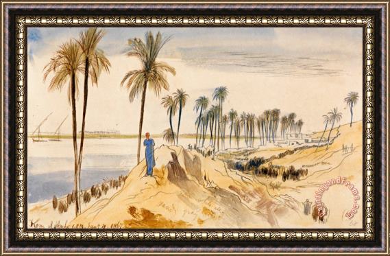 Edward Lear Kom El Amhr, 1 00 Pm, 4 January 1867 (68) Framed Painting