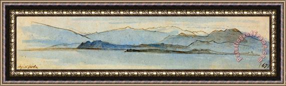 Edward Lear Lago Di Garda Framed Painting