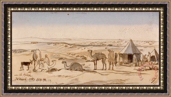 Edward Lear Near El Areesh, 3 30 Pm, 30 March 1867 (27) Framed Painting