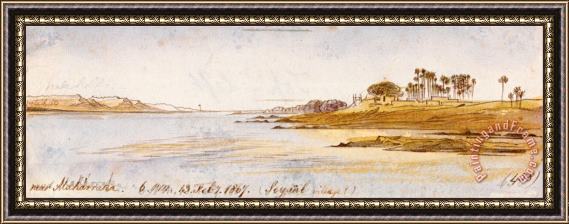 Edward Lear Near Maharraka, 6 00 P.m., February 13, 1867 (458) Framed Painting
