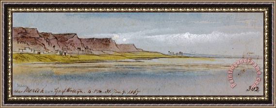 Edward Lear Near Mereeh Or Garf Hossayn, 4 00 Pm, 31 January 1867 (302) Framed Painting