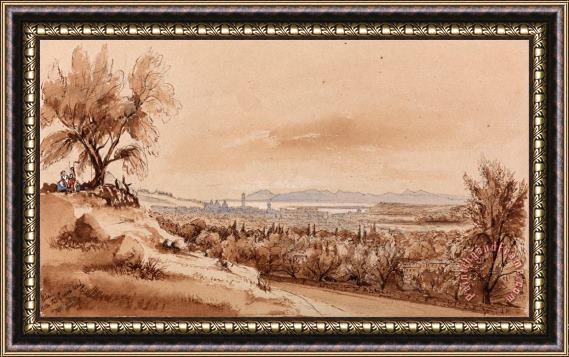 Edward Lear Nice From The Genoa Road Framed Print