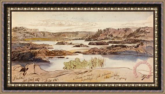 Edward Lear Philae, 5 20 Pm, 30 January 1867 (275) Framed Painting