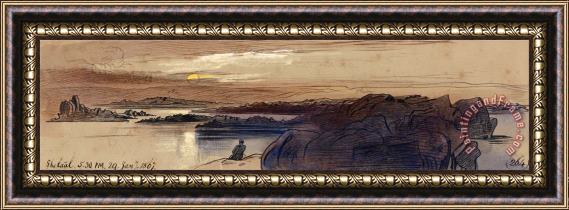 Edward Lear Shelaal, 5 30 Am, 29 January 1867 (264) Framed Painting