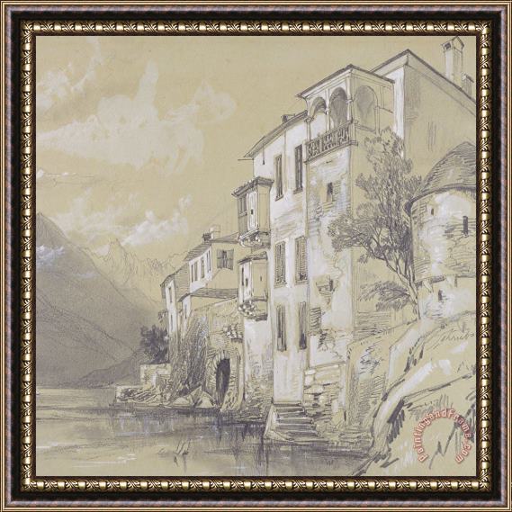 Edward Lear St Giulio Orta Framed Painting