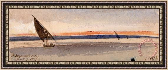 Edward Lear Sunset Framed Painting