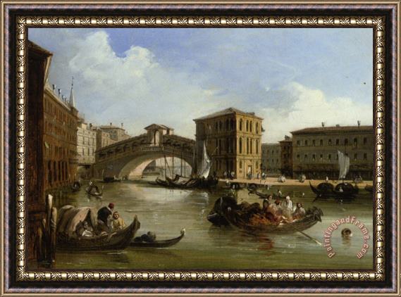 Edward Pritchett The Rialto Venice Framed Painting