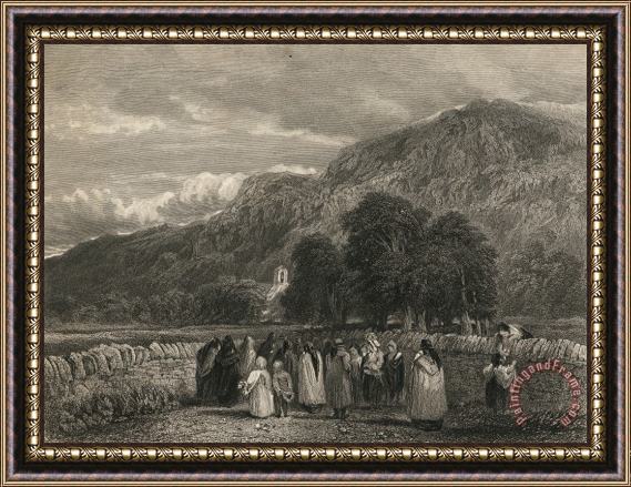 Edward Radclyffe A Welsh Funeral Framed Painting