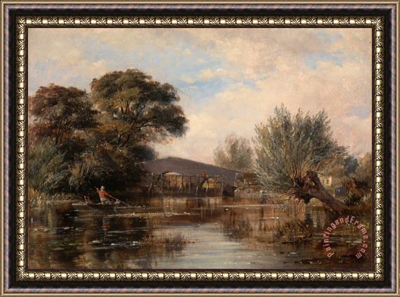 Edward William Cooke Godstow Bridge Near Oxford Framed Painting