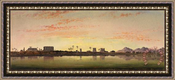 Edward William Cooke Pylons at Karnak, The Theban Mountains in The Distance Framed Print